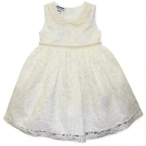 Blueberi Boulevard Toddler 2T White Lace Dress Wedding Special Event NWT